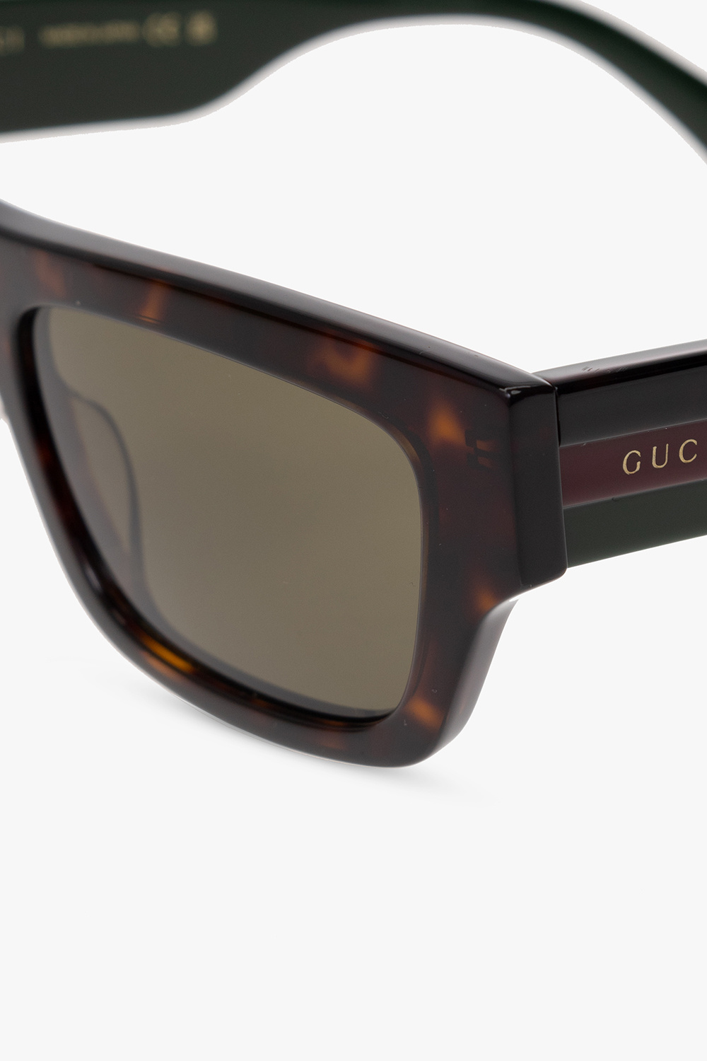 Gucci Green Oval Stripe shops Interlocking GG Oversized Sunglasses